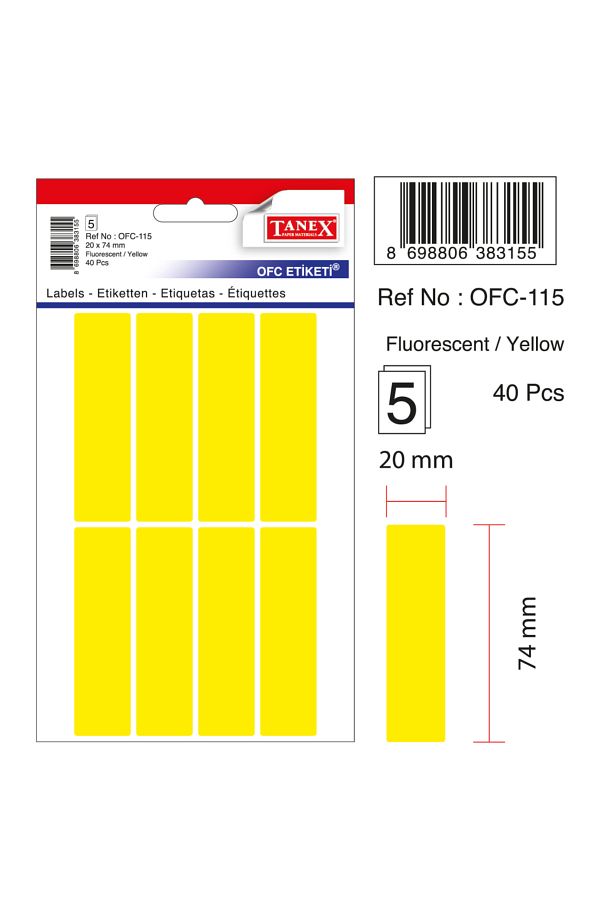 Tanex-Ofc-115 Flo Yellow Office Sticker 1