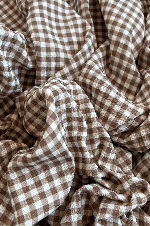 Doray Kumaş-Gingham Patterned Double Layer Cotton Muslin Fabric / Dry 161 1