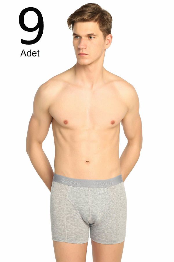 Tutku-Boxeri din Lycra, gri pentru bărbați, pachet de 9 Elf568t0114ccm9 1