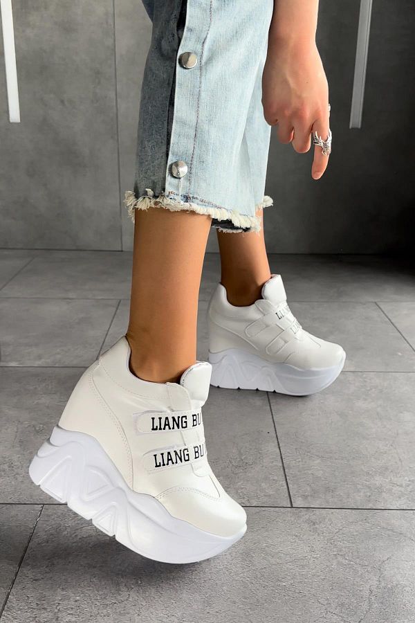 White sneakers with heels discount