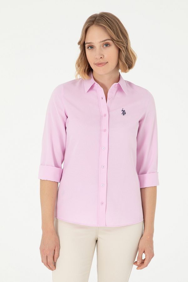 U.S. Polo Assn.-Cămașă Roz cu mânecă lungă de damă - Model de bază50288851-vr041 1