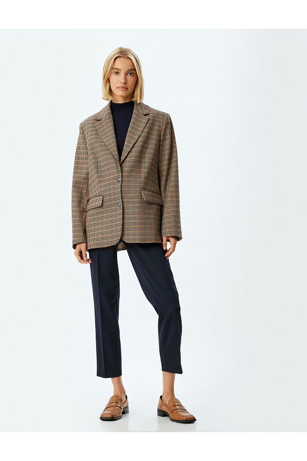 Koton-Double Breasted Blazer Jacket - with Buttons and Pockets 1