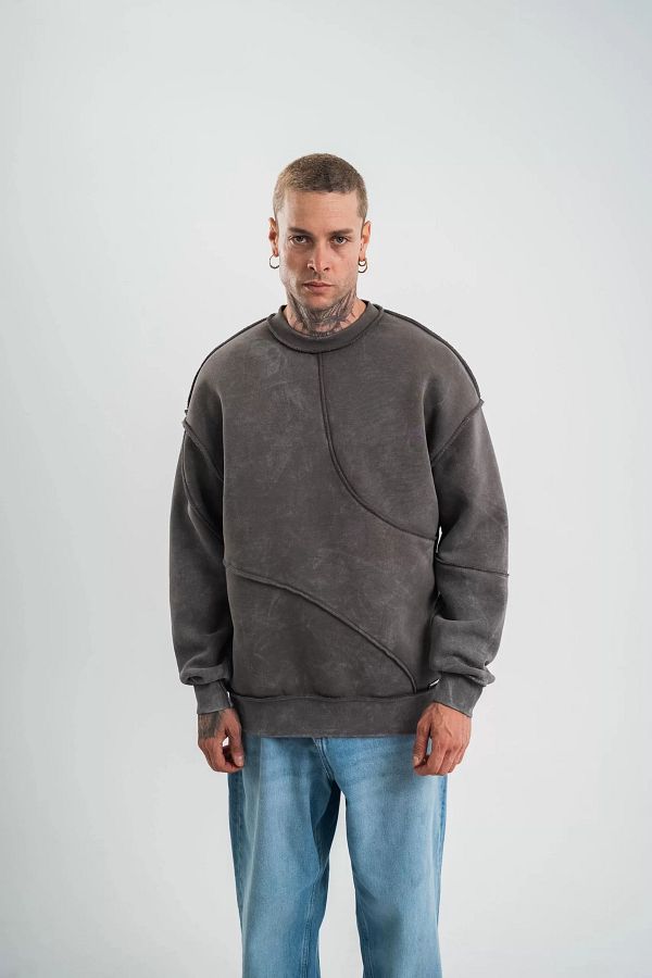 Sweatshirt with neck cut out store