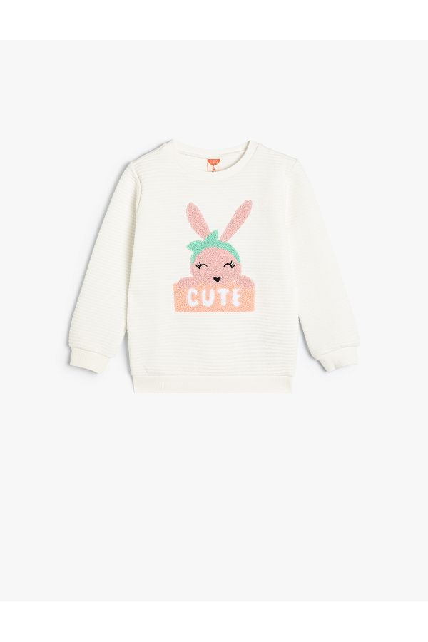 Koton-Cotton Sweatshirt - Rabbit Applique Detailed 1