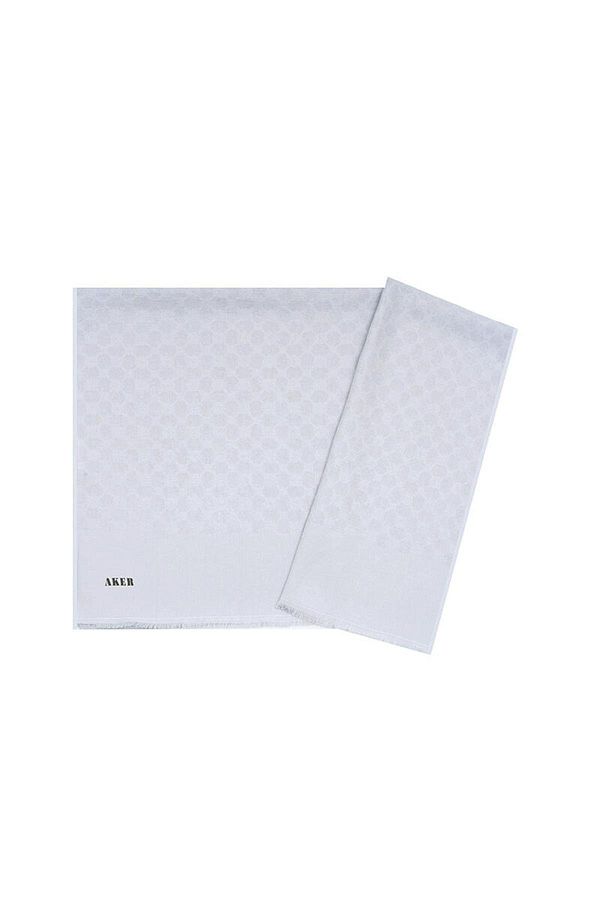 Aker-Elegance Monogram Shawl - Light Silver 973 1
