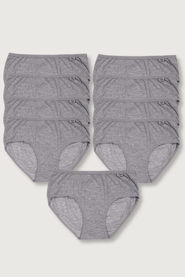 KEYAL-Gray Lycra Pack of 9 Tutku Bato Panties - Elf568T0924Ccm9 1