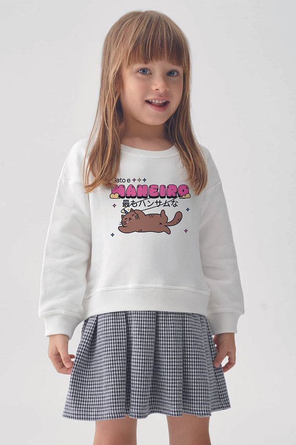 MYADA-Σετ φούτερ με καρό σχέδιο και καρό φούστα - Style Printed 22917 1