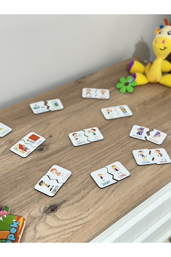 Karter İnovasyon İngilizce Zıt Kavramlar Ahşap Iki Parçalı Eşleştirme Oyunu,ingilizce Kavramlar,ahşap Zıt Kavramlar