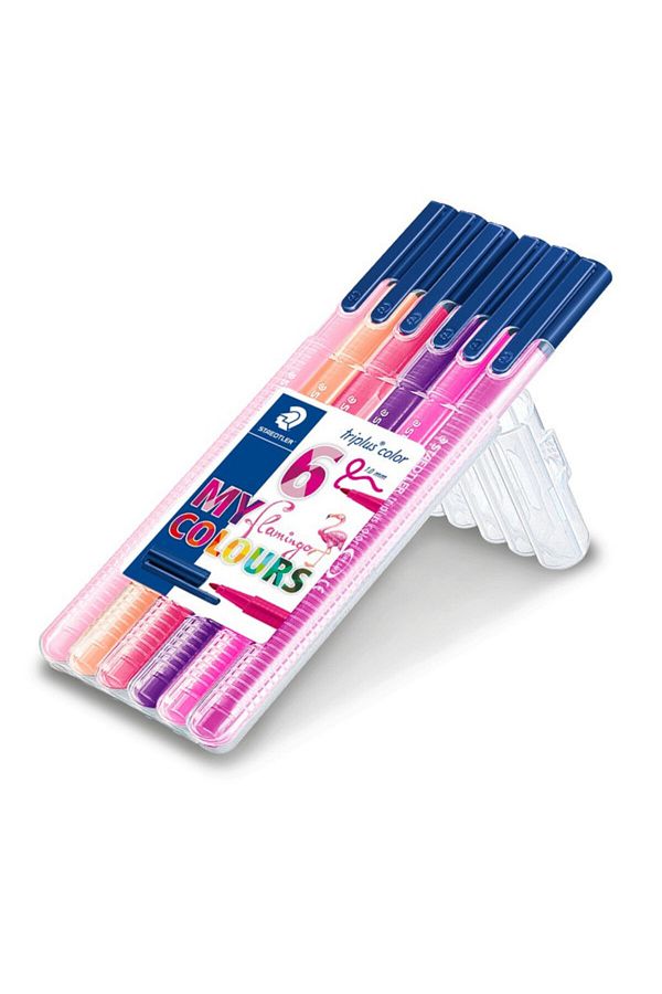 Staedtler-Triplus Color Flamingo Fineliner Triangle 1mm Set of 6 1