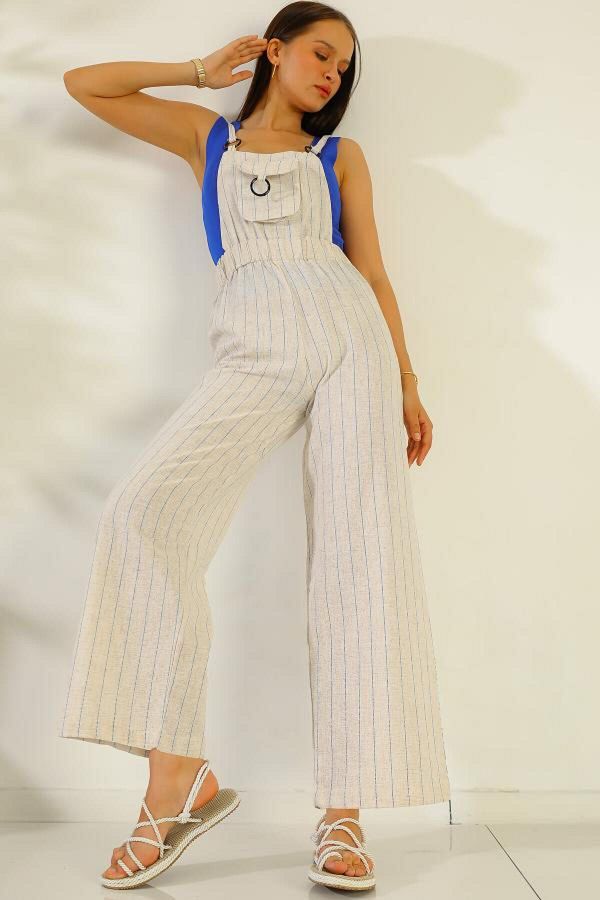 Tight blue jumpsuit best sale