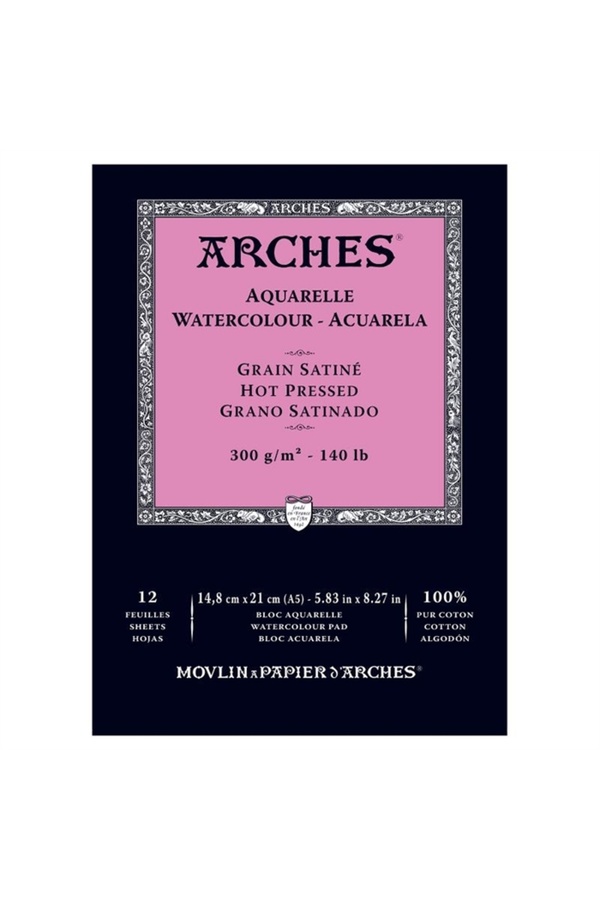Arches-Watercolor Block Notebook - Plain Texture - 300Gr. A5- 12 Yp. 1
