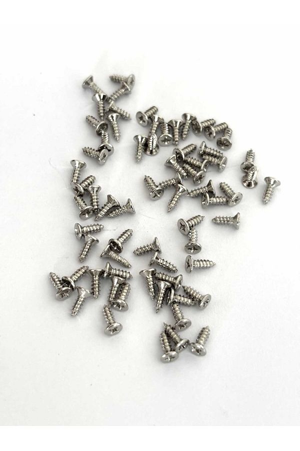sywoods-6.5 mm Nickel Mini Wooden Hinge Lock Hob Screw - 50 Pieces 1