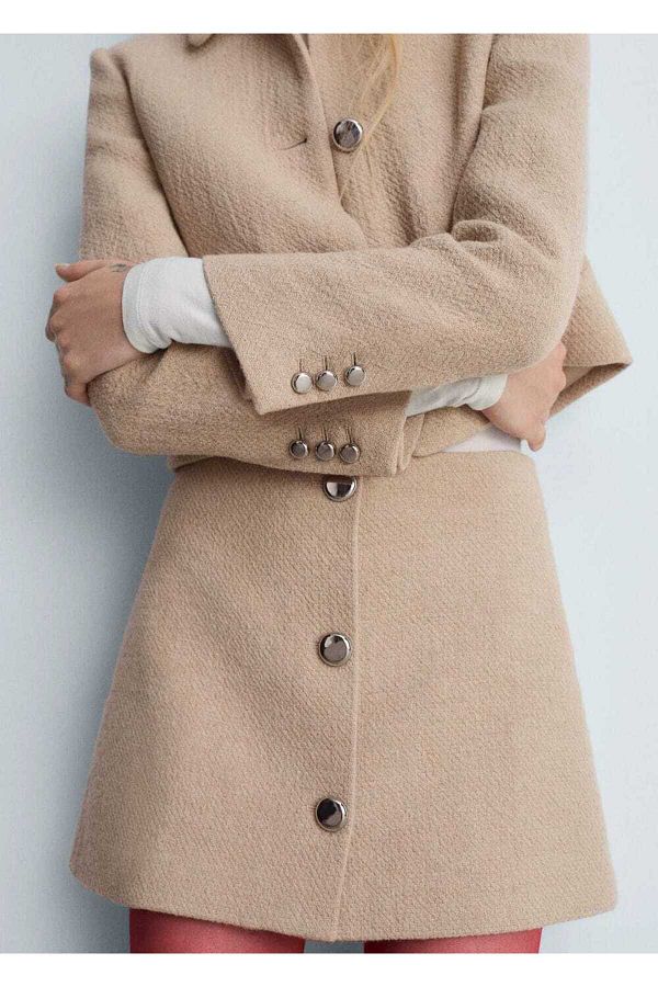MANGO Woman-Buttoned Cropped Jacket 1