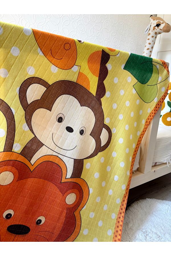 Cloudy Premium Muslin Blanket 311 Monkey Swaddle Blanket 75X95 cm Baby Newborn Blanket Trendyol