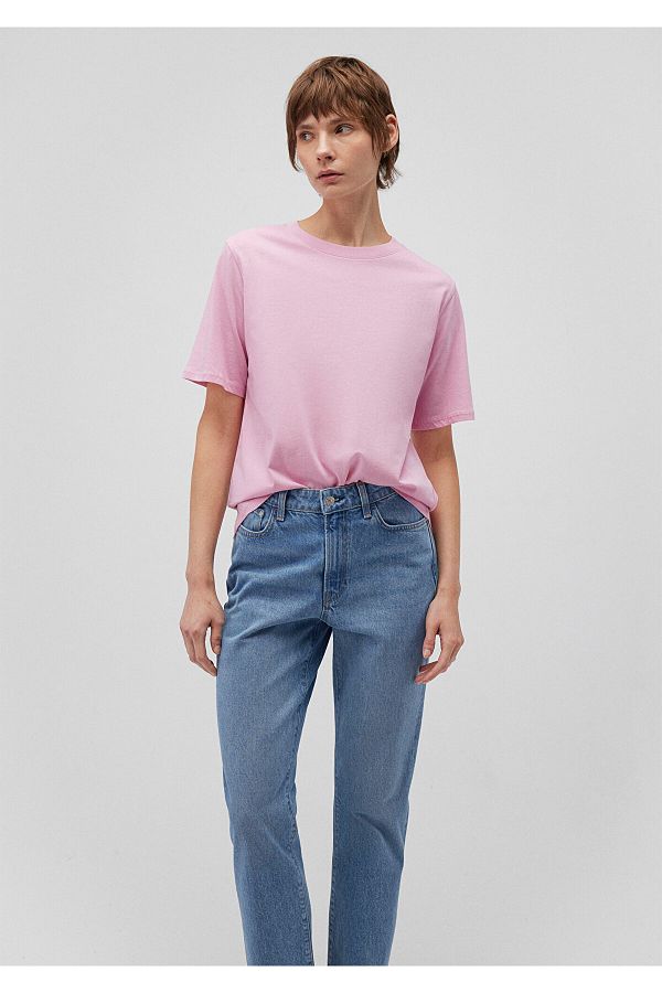 Mavi-Rosafarbenes Basic-T-Shirt mit normaler Passform 1600955 -71117 1