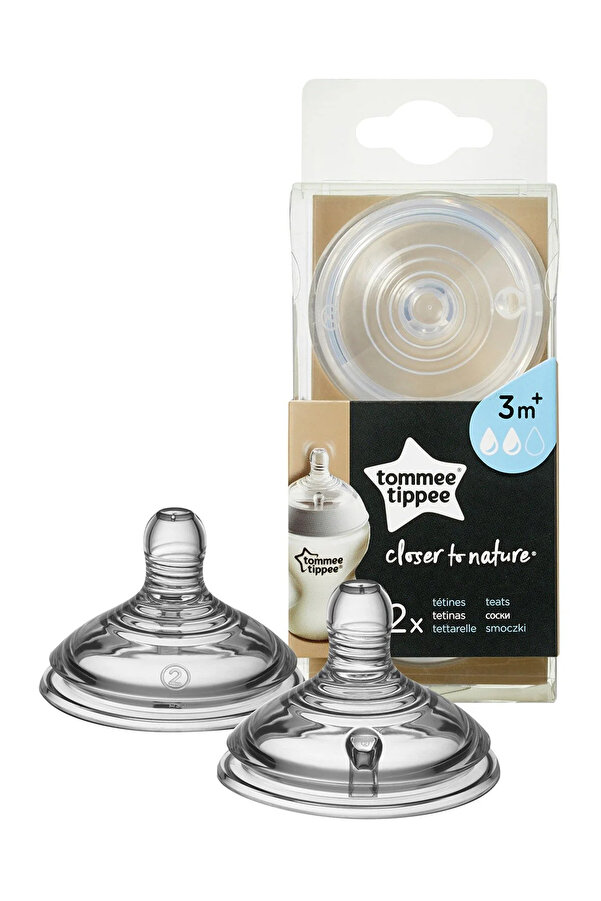 Tommee Tippee 2'li Biberon Emzik Orta Akış Şeffaf