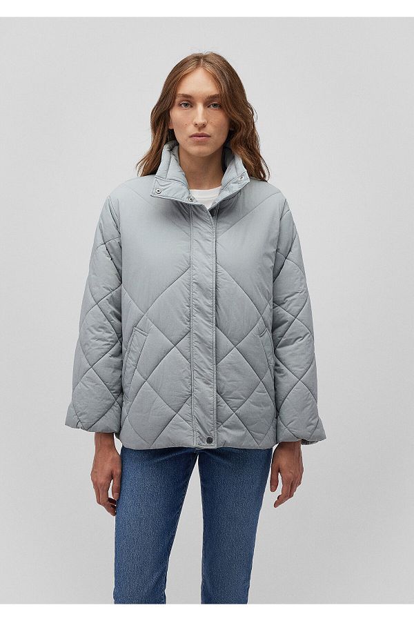 Gray quilted jacket on sale