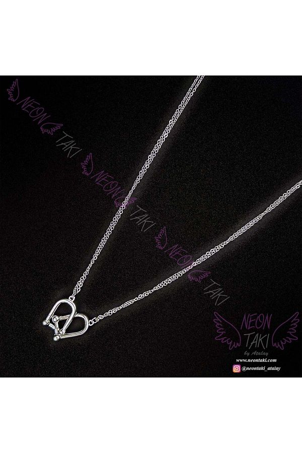 Neon Takı by Atalay-Receptivity Tag - 165 cm Necklace in Stainless Silver Color 1