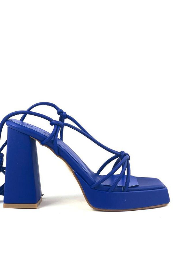Blue thick heel shoes deals