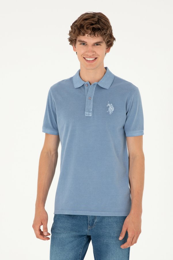 U.S. Polo Assn. Men's Slim Fit Polo Neck Indigo Basic T-Shirt 50294207-Vr028