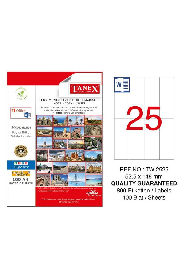 Tanex-Tw-2525 Laser Label 52.5 X 148 Mm 1