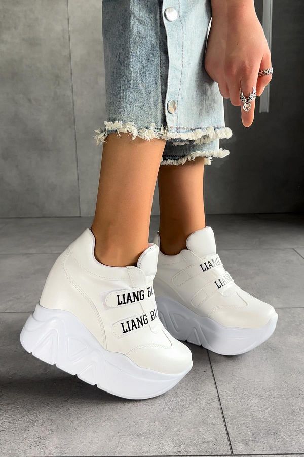 Modanizm Liang White Sneakers with Hidden Heels