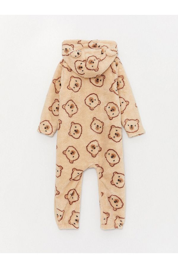 LC Waikiki Lcw Hooded Baby Boy Plush Jumpsuit 0 12 Months with Booties 12 Months Without Booties Trendyol