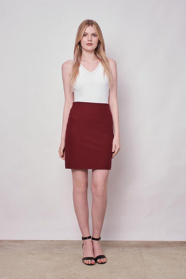 Mini pencil skirt brown cheap