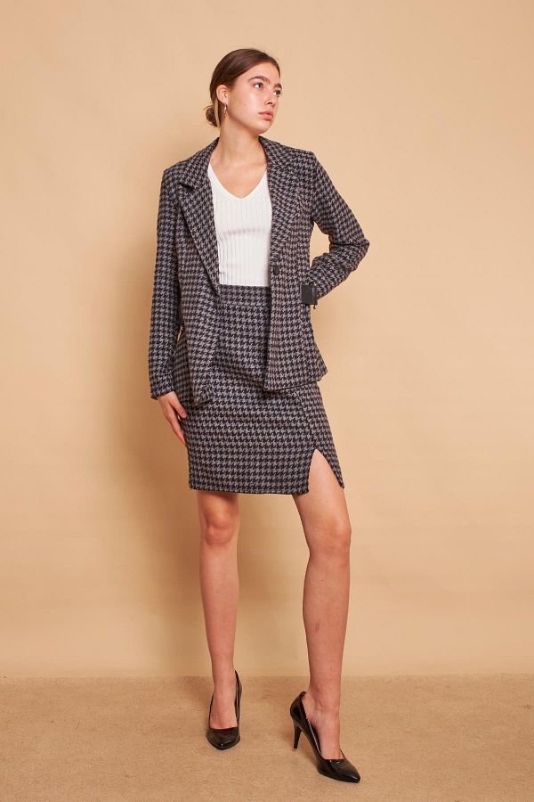 Tweed fabric blazer outlet