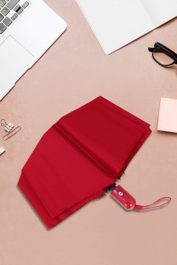 ModaLucci-Claret Red Umbrella - Fully Automatic Wind Resistant 1