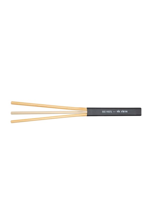 Vicfirth-4c-Vıcfırth Rm4 Brush Baguette Re Mix Rattan Re·Mix Brushes, Rattan/Birch, Length: 14 1/8" Width: 1/2" 1