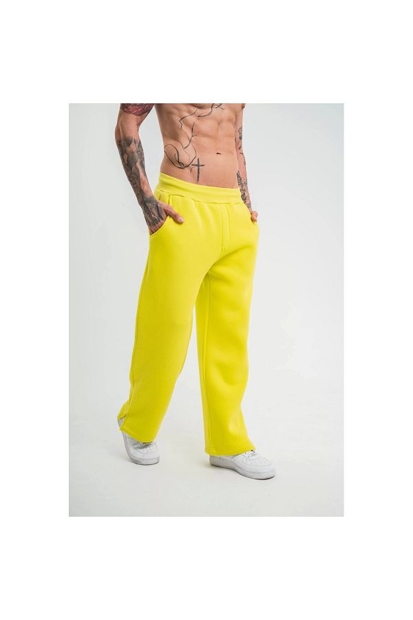 SMG Yellow Unisex Pipe Leg Baggy Sweatpants Trendyol