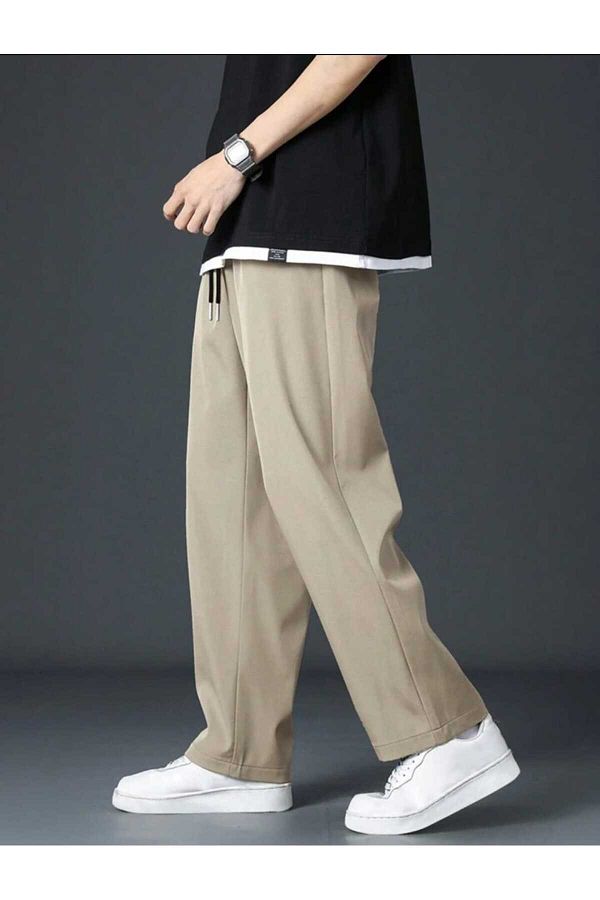 yg ydn giyim Cream Baggy Fit Straight Leg Comfortable Wear Sweatpants Bottom Trendyol
