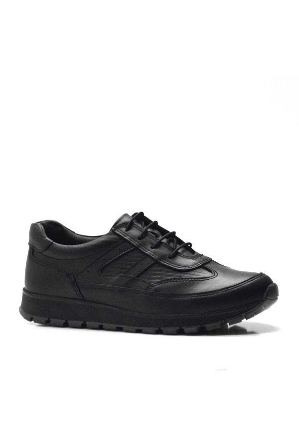 Raker-Plus Genuine Leather Black Lace-Up Men's Junior Sports School Shoes 1