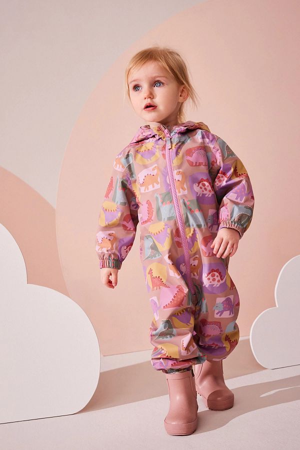 Next Baby Waterproof Various Patterned Fleece Lined Puddle Raincoat Jumpsuit Trendyol