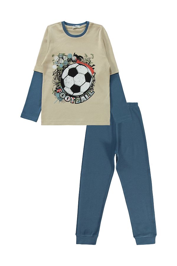 Civil Boys 10 13 Years Old Boy s Pajama Set Indigo Trendyol