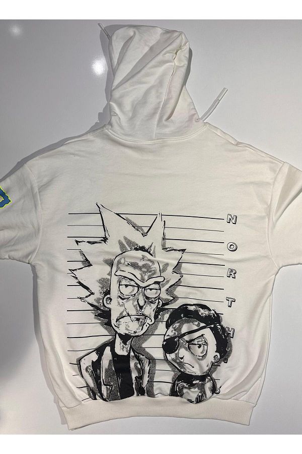 White rick and morty hoodie 2025