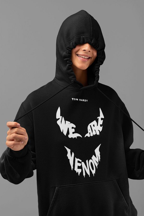 SEVBANO We Are Venom Printed Unisex Oversize Tom Hardy Hoodie Trendyol