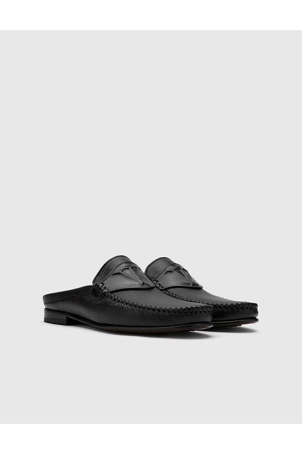 lvi Cohen Genuine Floater Leather Men s Black Slippers Trendyol