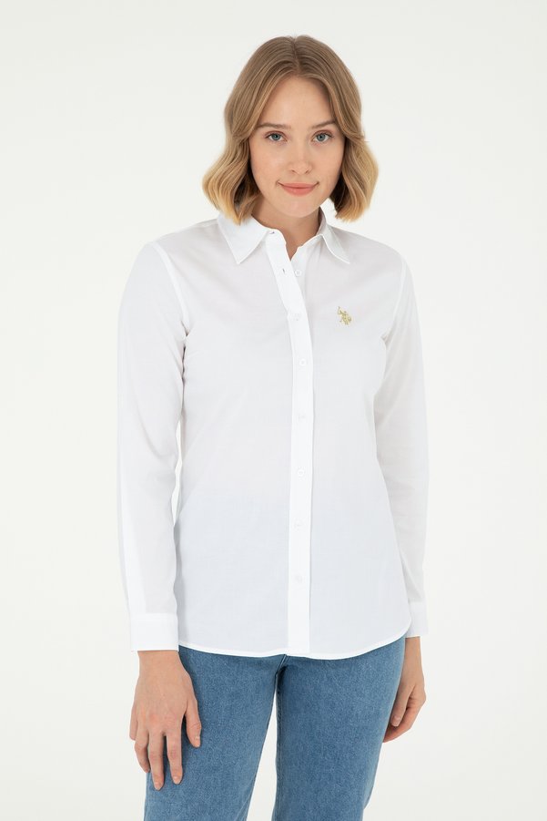 U.S. Polo Assn. Women's White Long Sleeve Basic Shirt 50295640 -Vr013