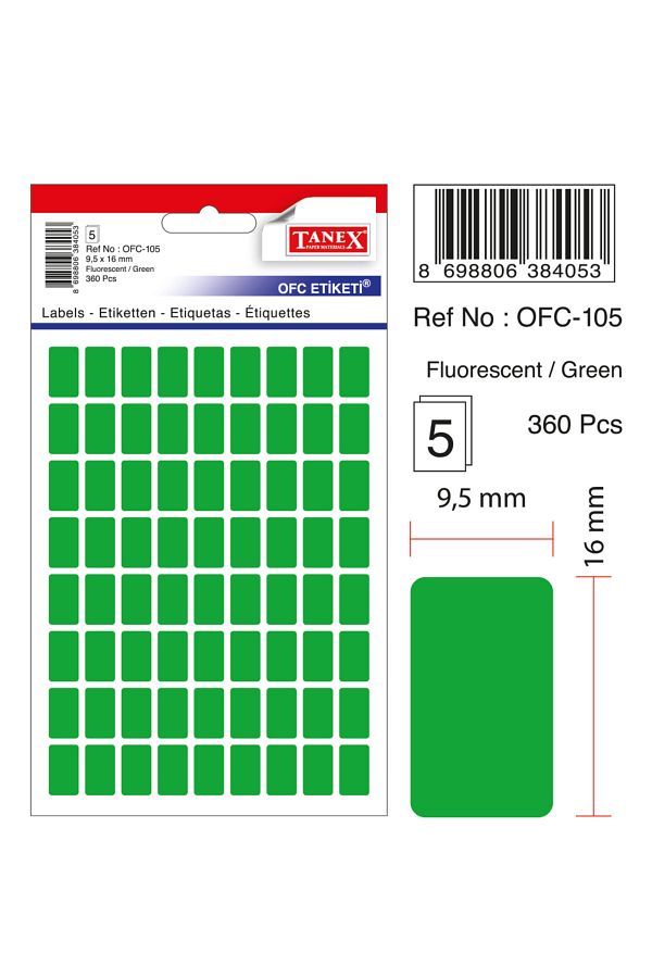 Tanex-Ofc-105 Flo Green Ετικέτα γραφείου 1
