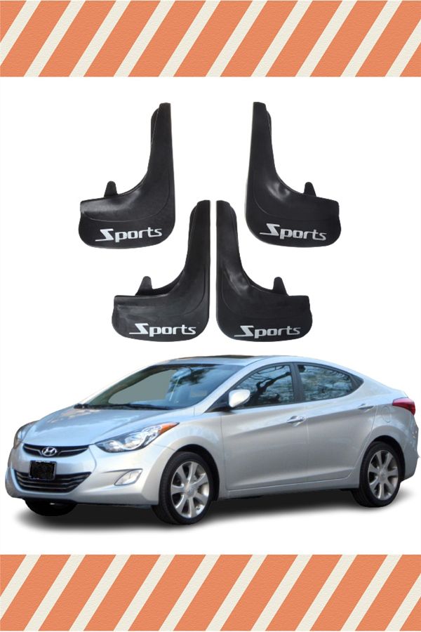NOVDES-Db Hyundai Elentra 2010-2015 Sports Written 4-Piece Dust Cover Mudguard Mudguard 1
