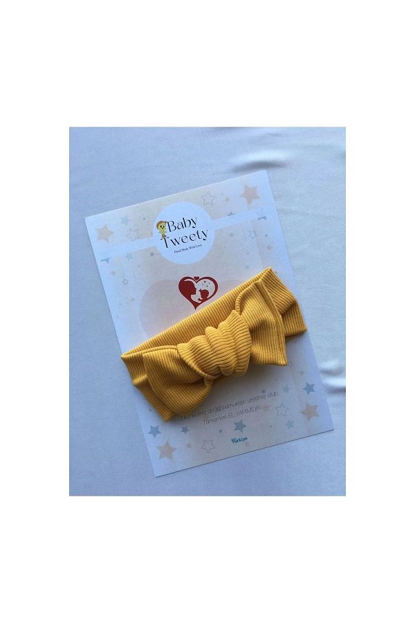 Baby Tweety-Handmade Ribbed Baby Girl Bandana (SILVER) 1