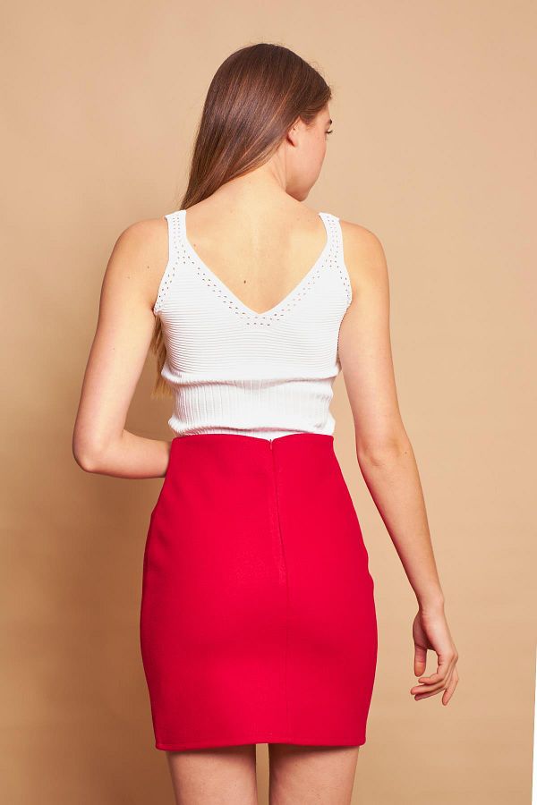 Jument Women s Lightweight Lycra Winter Stretch High Waist Above Knee Lightweight Mini Pencil Skirt SIZE 47CM red Trendyol