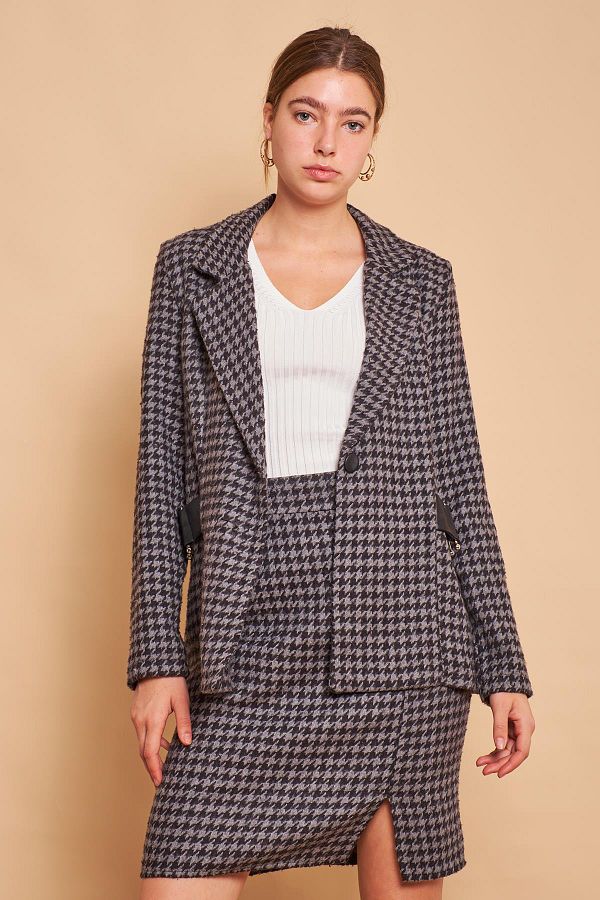 Tweed fabric blazer online