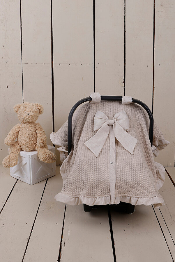 JUNİPERUS Fırfırlı 2'li Bebek Puset Örtüsü Puset Minderi Ortopedik Bel Destekli