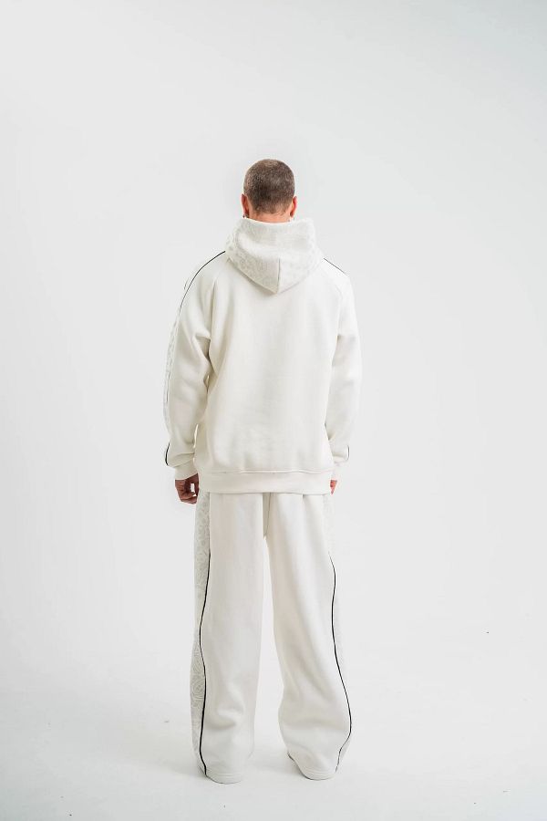REKA MODA Long Sleeve Hooded Baggy Tracksuit Set White Trendyol