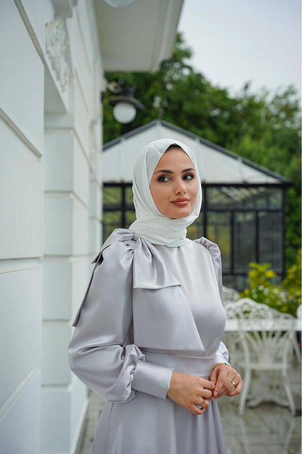 MOOL SA Modest Evening Dress Silver colored Regular Trendyol