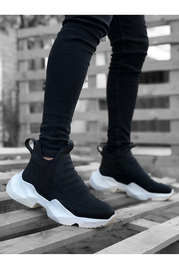 BOA Ba0401 Laceless Comfortable High Sole Black Men s Sports Half Ankle Boots Trendyol