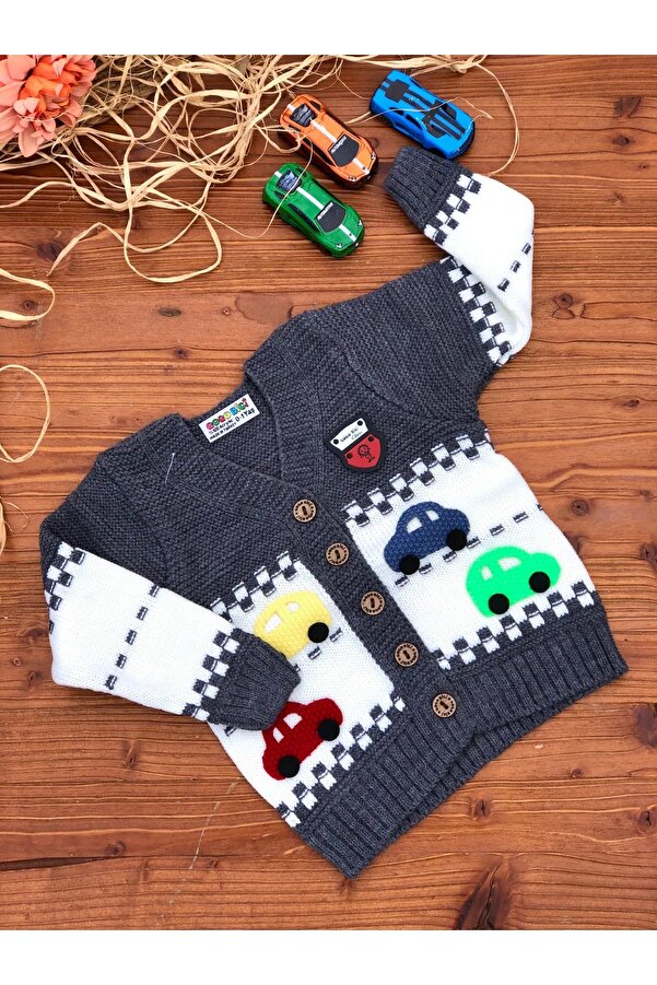 tinitins ERKEK ÇOCUK ARABALI TRİKO HIRKA